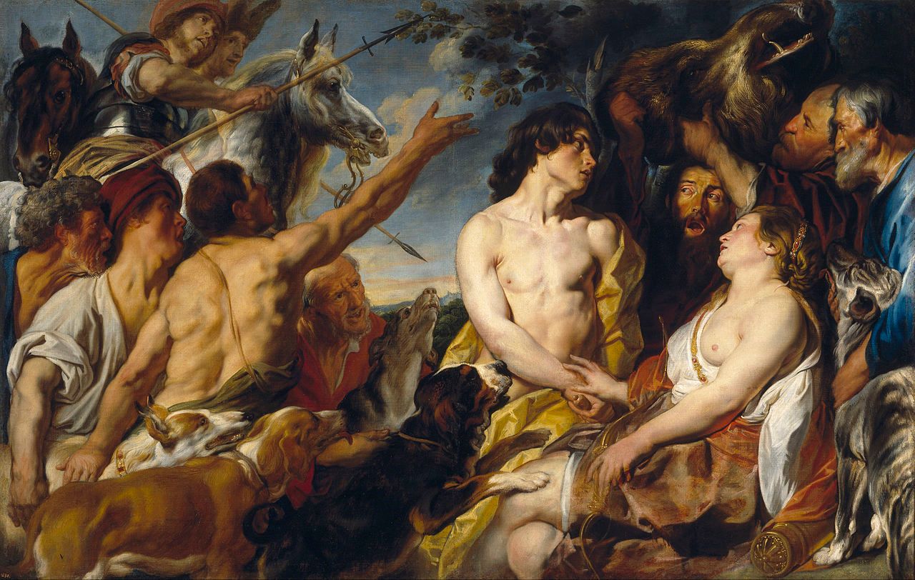 Meleagro y Atalanta en un óleo de Jakob Jordaens. Disponible en el Museo del Prado en Madrid.