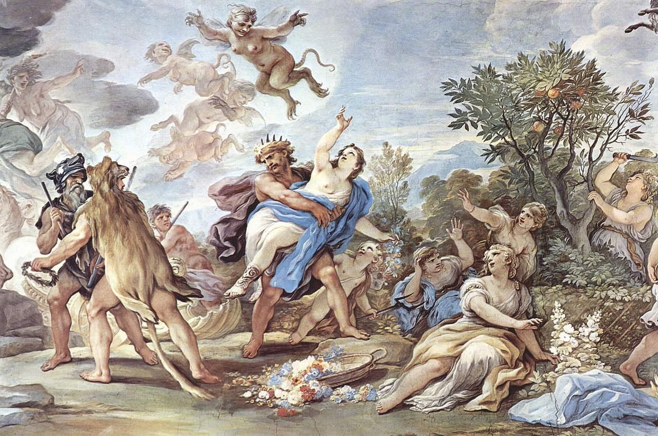 El rapto de proserpina de Luca Giordano. Vía Wikimedia Commons.