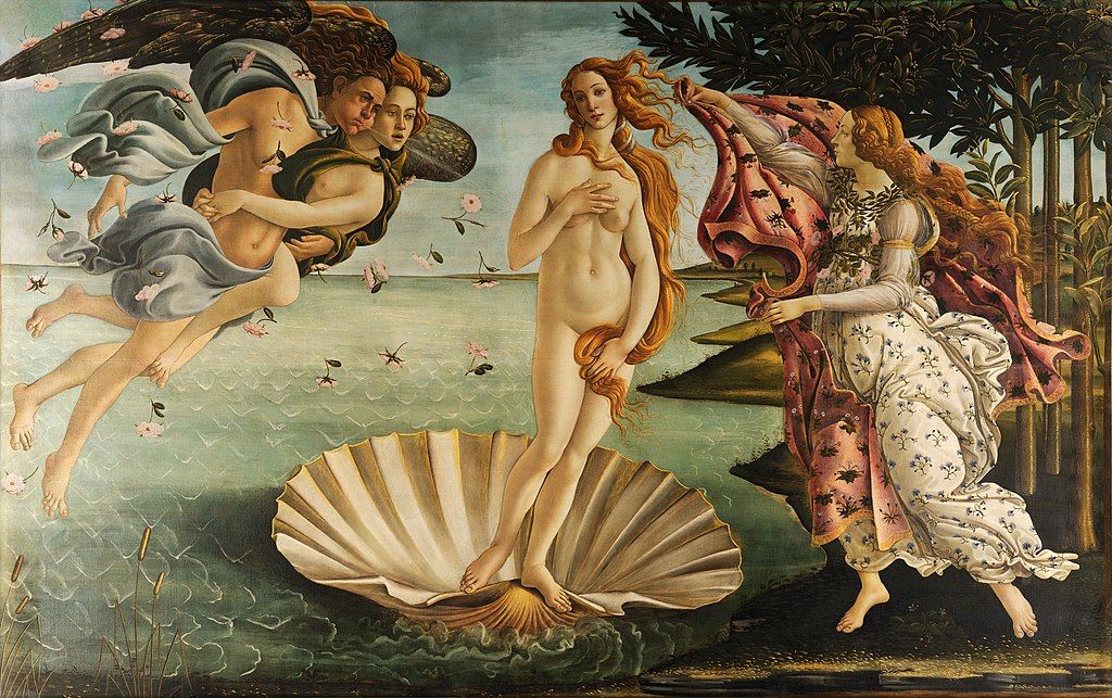 El Nacimiento de Venus. Quizá una de las pinturas más famosas de Sandro Botticelli.