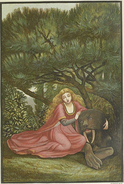 ¡Ah, querida Bestia, dijo ella; ¡Ay de que mi misericordia te mate así!. Ilustración de Eleanor Veré Boyle. Vía Wikimedia Commons.