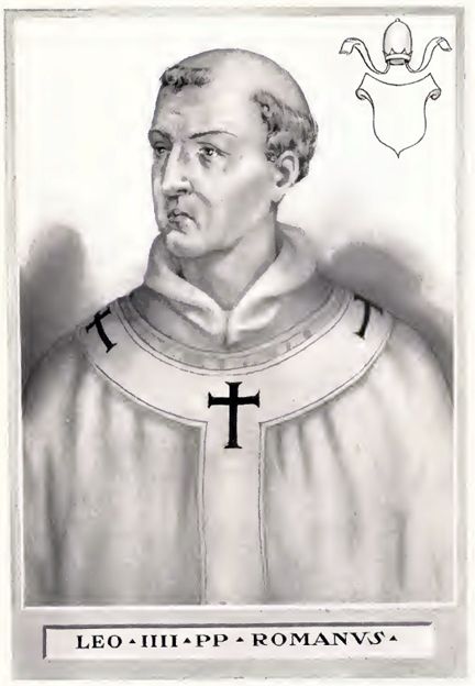 Ilustración del Papa Leon IV tomada del libro The Lives and Times of the Popes de Chevalier Artaud de Montor. Vía Wikimedia Commons.