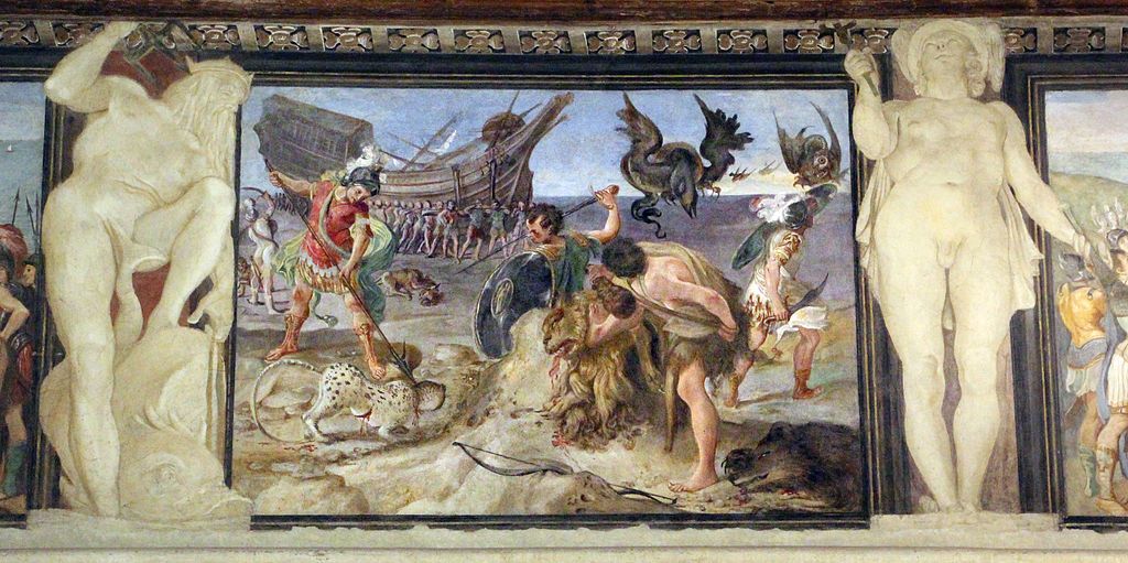 El argos cruzando el desierto. Fresco de Annibale, Agostino y Ludovico Carracci.