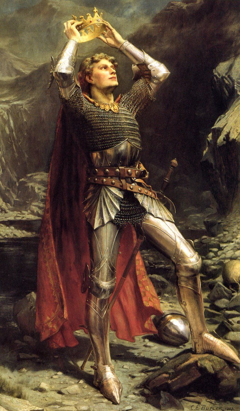El rey arturo en una pintura de Charles Ernest Butler