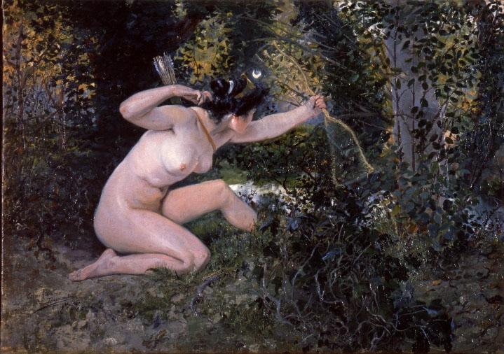 Diana (Artemisa) cazando en el bosque de César Álvarez Dumont 