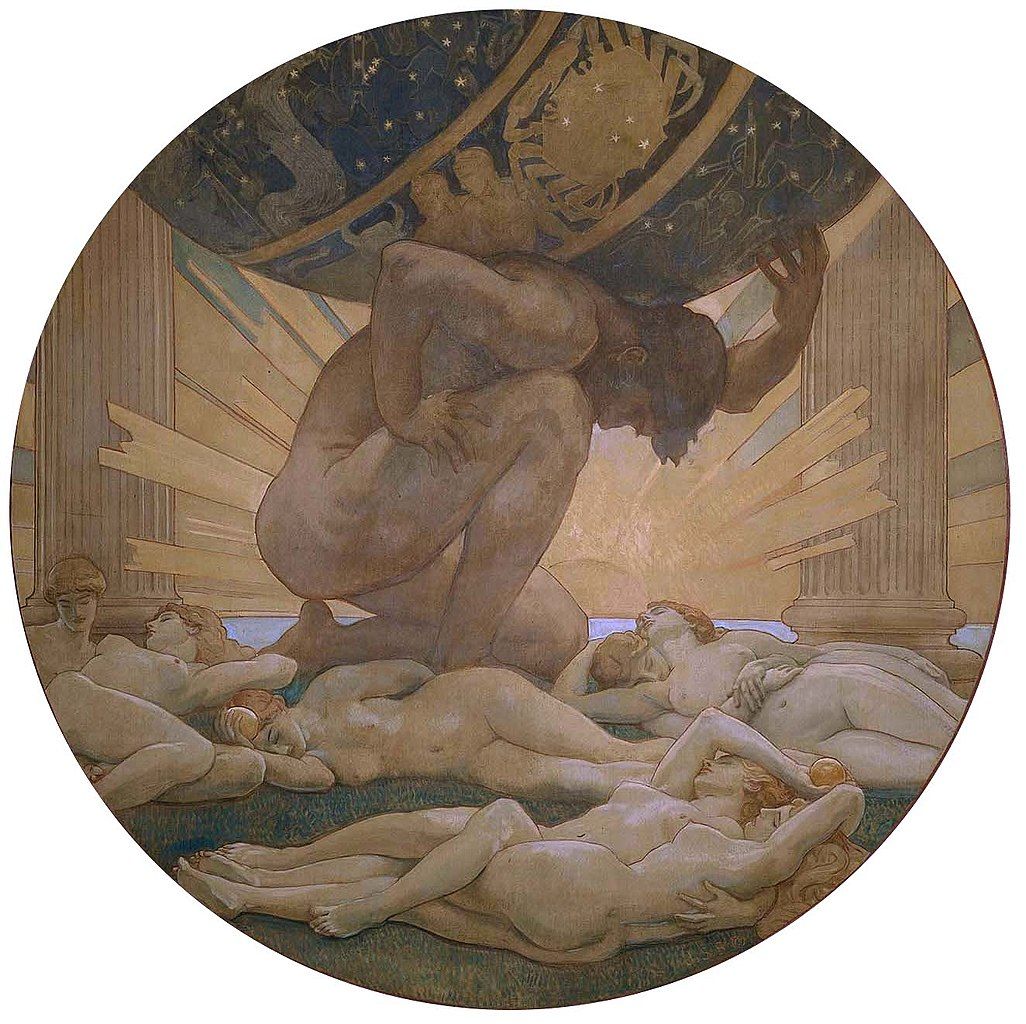 Atlas y las Hespérides pintura de John Singer Sargent.