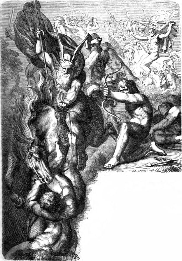 Los Aesir contras los Vanir de  Karl Ehrenberg. 1882.