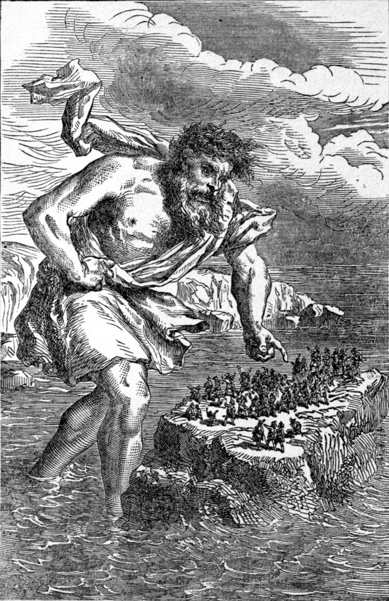 Suttung y los enanos. Imagen del libro The Heroes of Asgard : Tales from Scandinavian Mythology publicado en 1891.