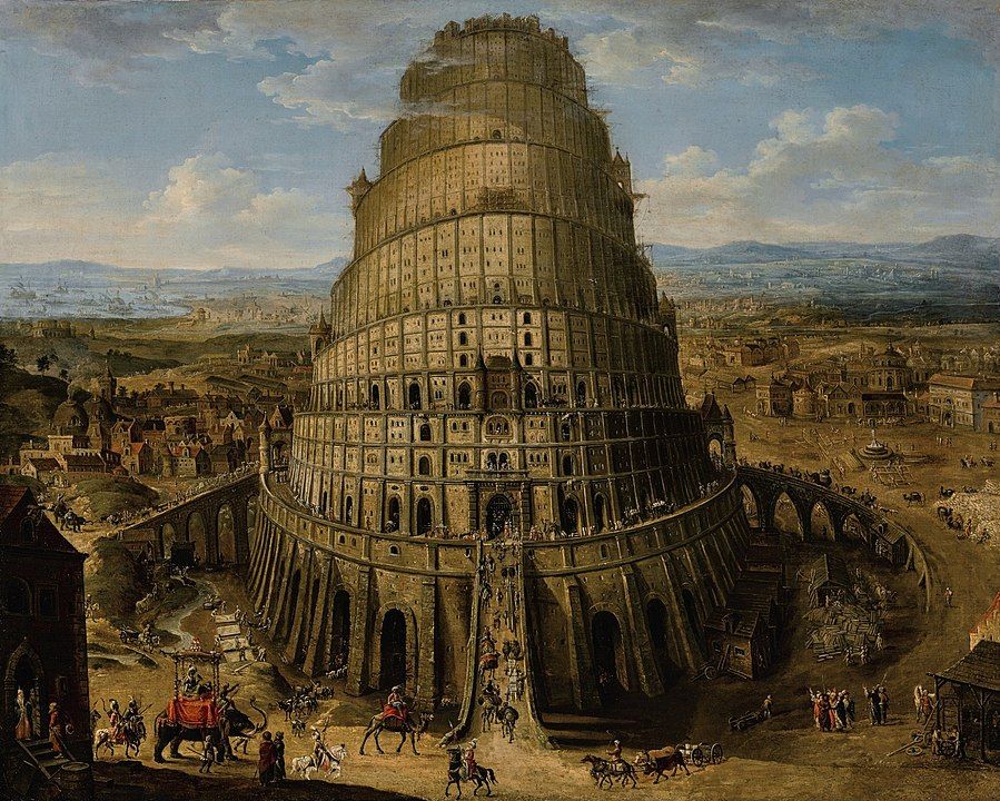 La Torre de Babel segun una pintura de la escuela flamenca del siglo XVII. 