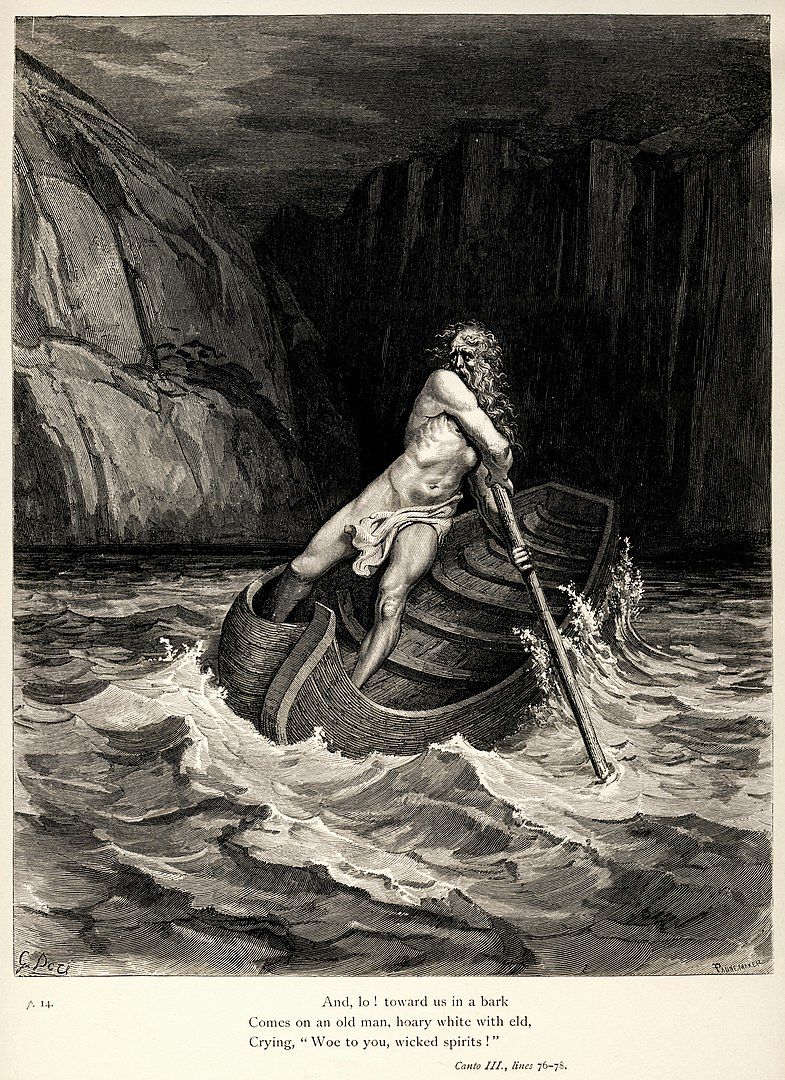 Caronte representado por Gustave Doré.