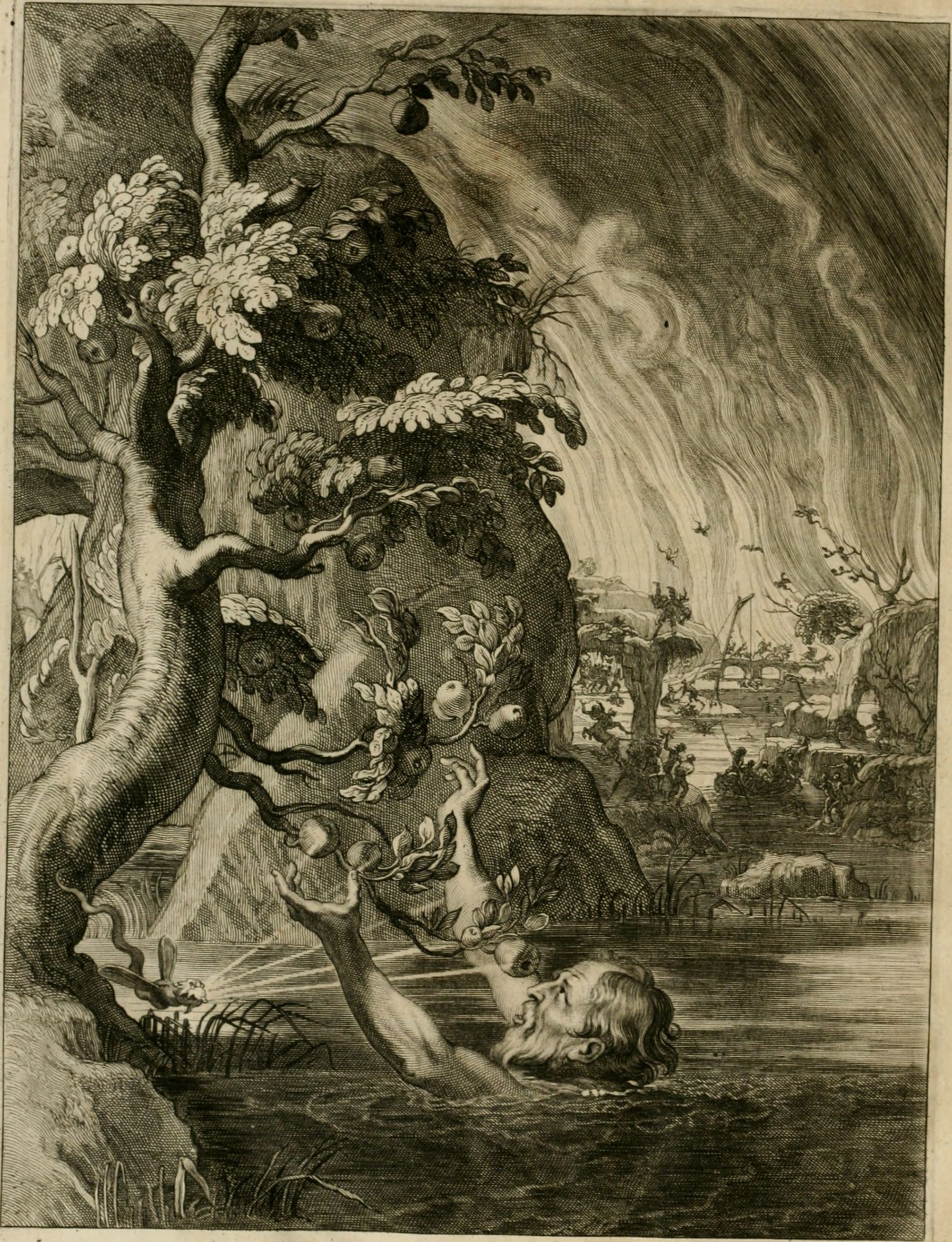 Tantalo condenado a no poder alimentarse ni beber, una muestra de los inteligentes y llamatios que eran los castigos que los griegos imponían.