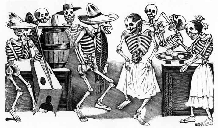 En Mesoamerica exisitían varias fiestas que veneraban a los muertos, la fiestas del miccailhuitontli y el uey mica ilhuitl, estaban destinadas a venerar a los niños y a los adultos muertos respectivamente.