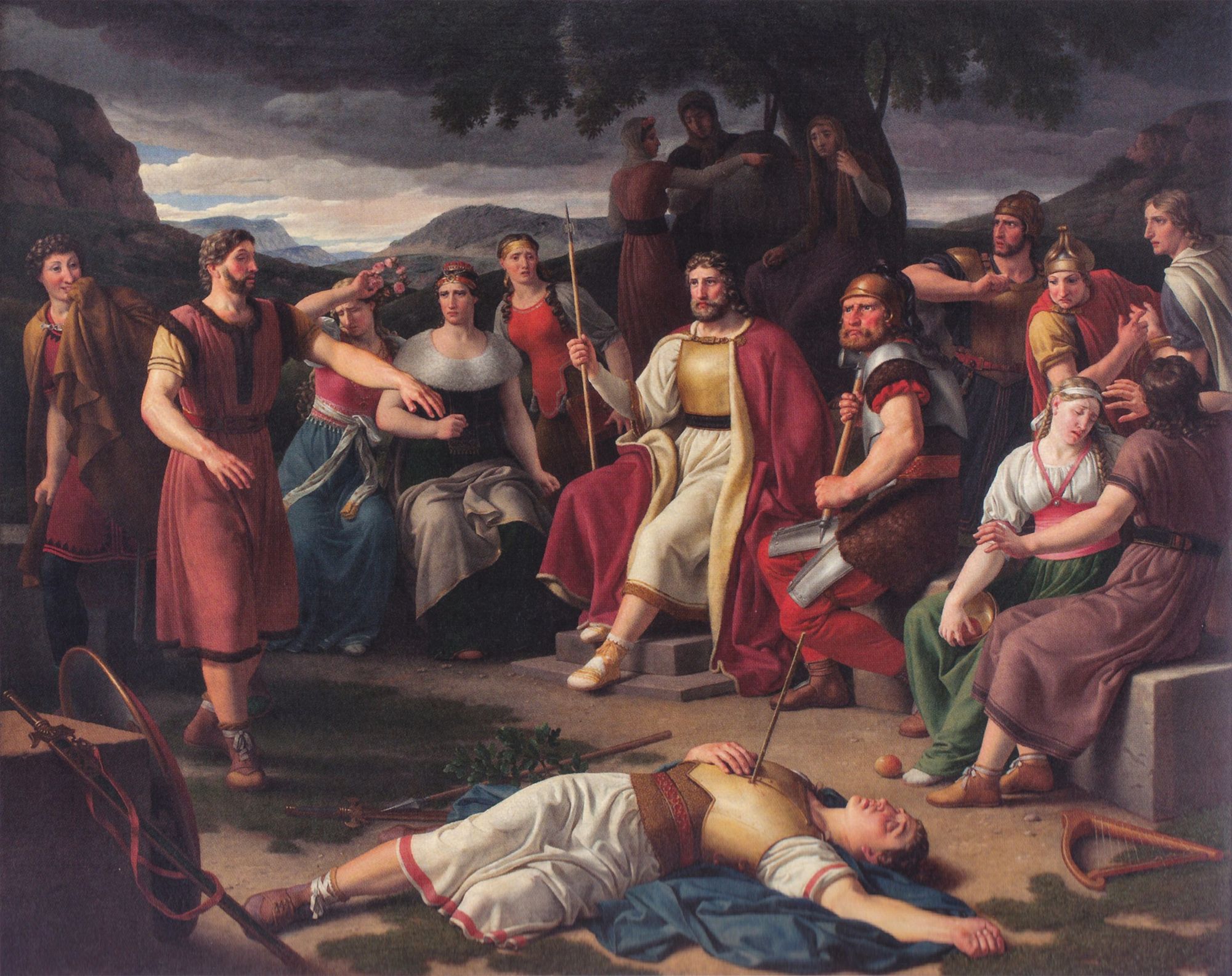 La muerte de Baldr representada por Christoffer Wilhelm Eckersberg