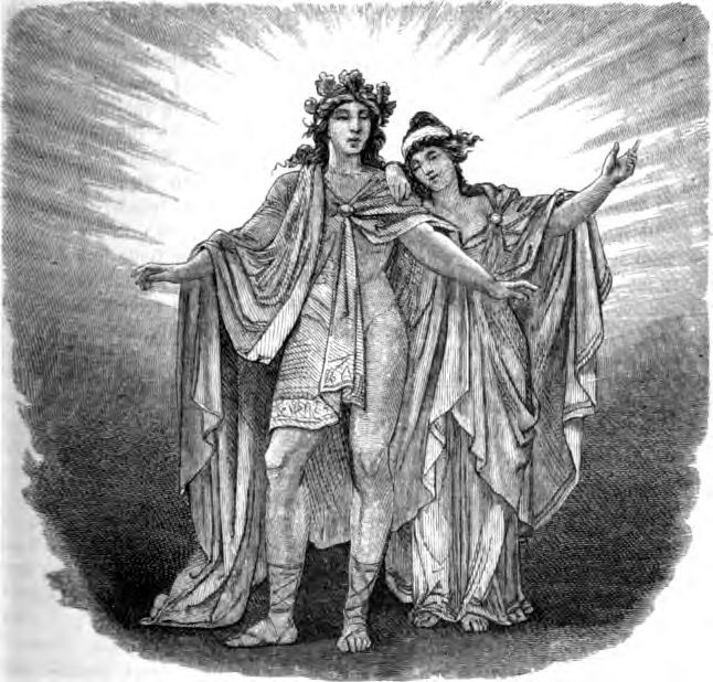 Balder y Nanna, representados en el libro Nordisch-germanische Götter und Helden de 1882.