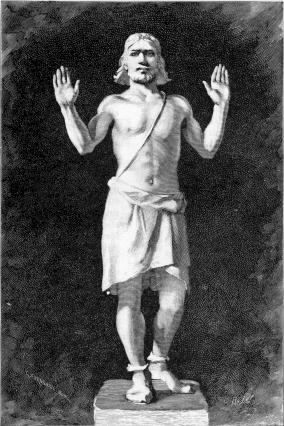 Balder representado en los Baldrs draumar (Sueños de Balder) en una edicion sueca de la Edda Poética.