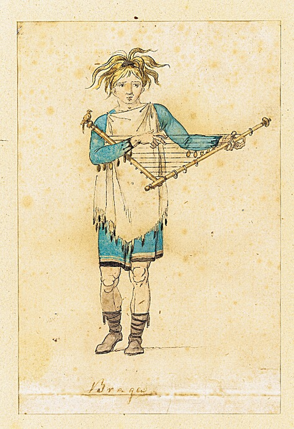 Bragi en una pintura de Nicolai Abbilgard 