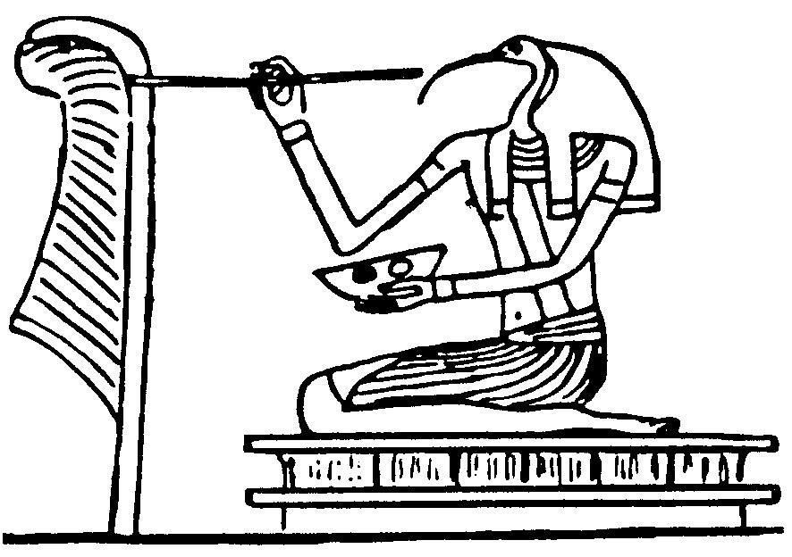 Thot representado escribiendo.