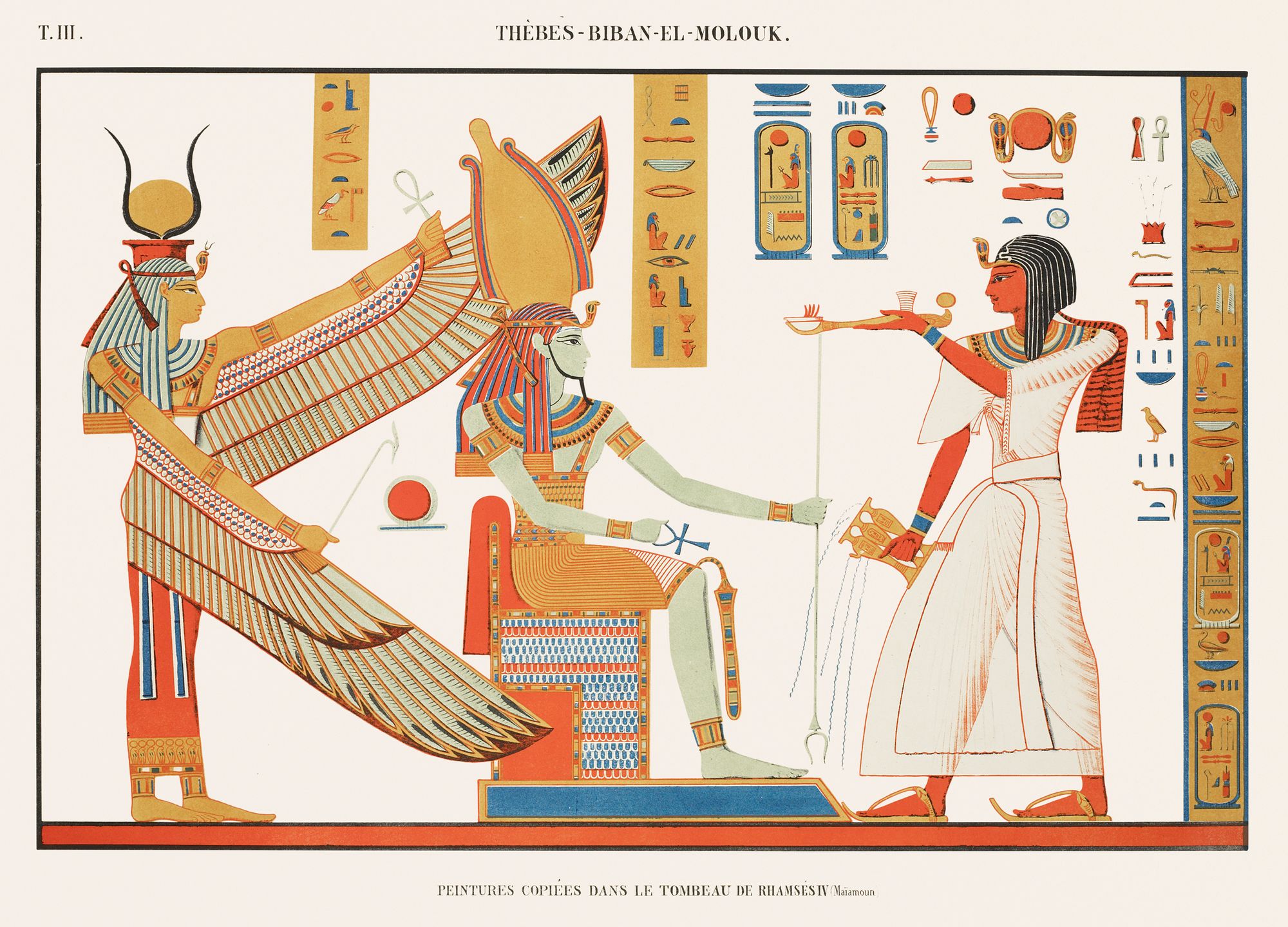 Representación de Isis con las alas extendidas.