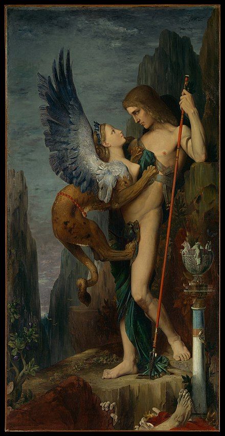 Edipo y la esfinge de Gustave Moreu.