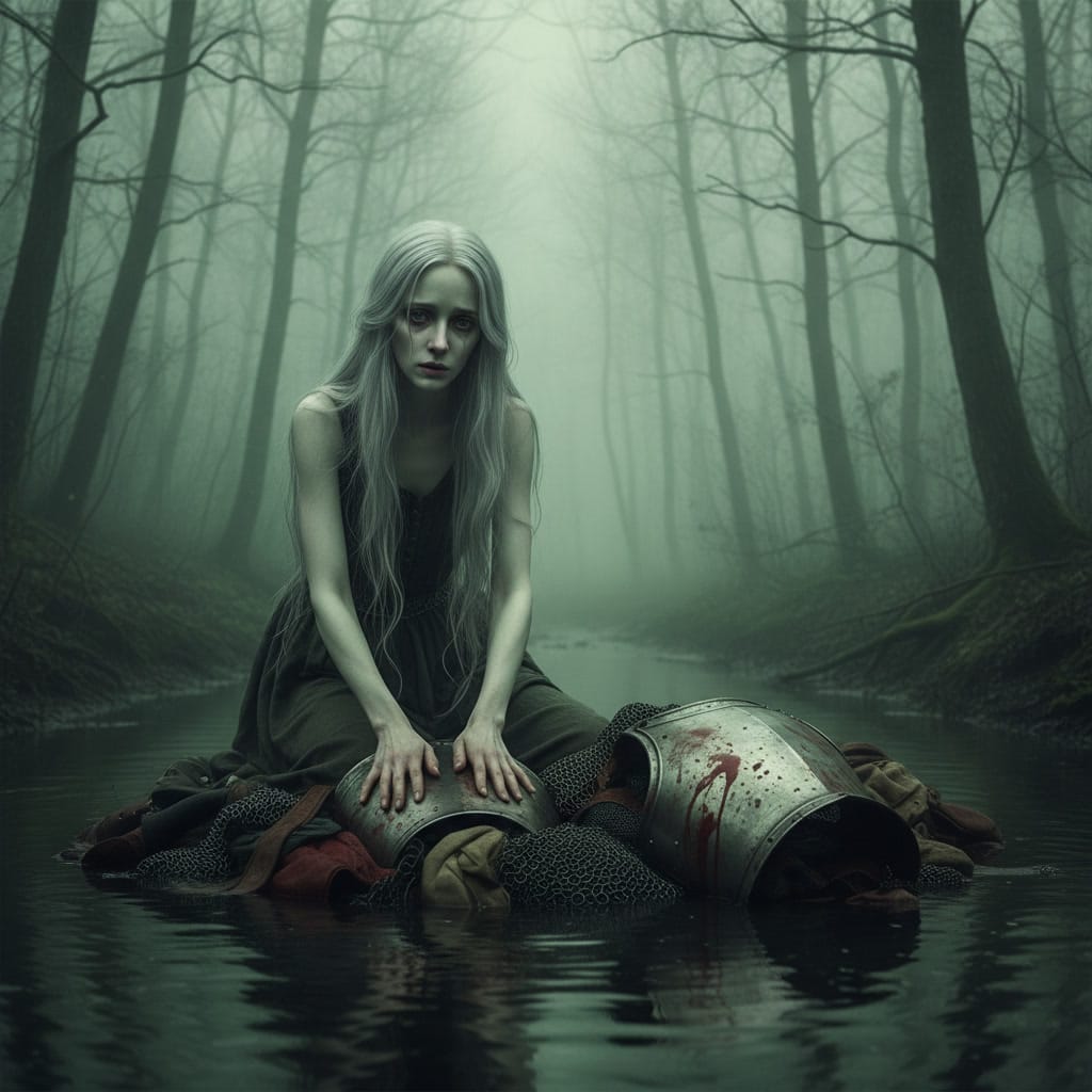 Simbolismo de la Lavandera del Vado Una de las facetas más temidas de la Morrigan es la de profetisa de la muerte, lavando las ropas de aquellos que están destinados a caer en batalla, recordándonos la inevitabilidad del destino (fatum).