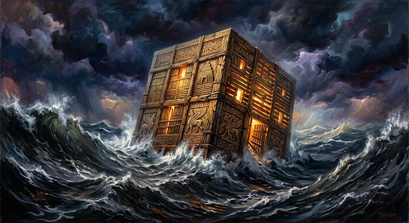 Un diluvio sin juicio moral. La catástrofe no como castigo, sino como una consecuencia sistémica del "ruido" de la humanidad.