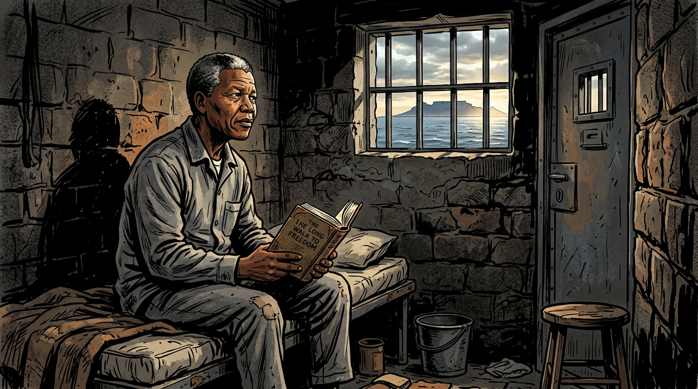 Mandela en Robben Island: 27 años de exilio que produjeron la visión de la reconciliación.