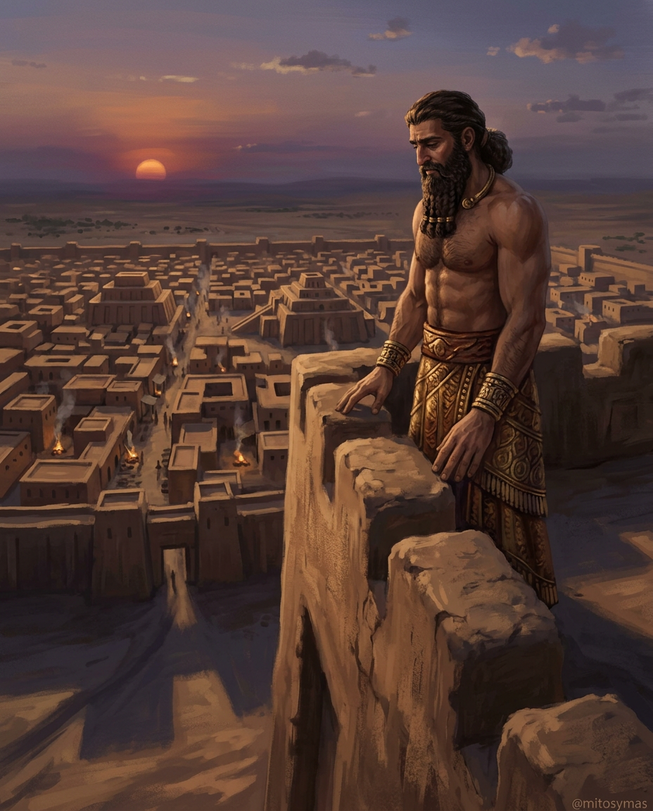 Gilgamesh viendo su ciudad El verdadero tesoro de Gilgamesh no fue la inmortalidad, sino la aceptación de su ausencia.