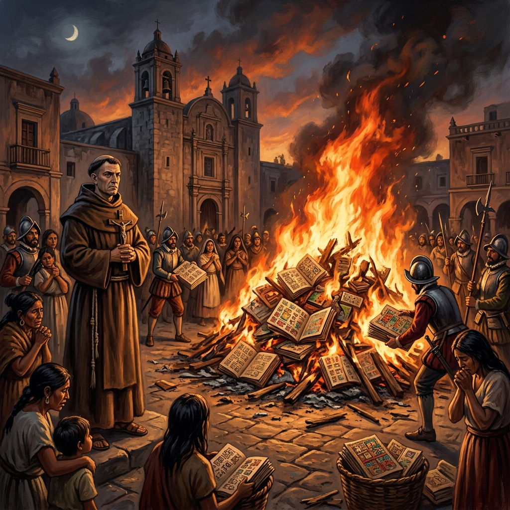 El celo evangelizador llevó a la destrucción sistemática de la literatura y el conocimiento astronómico maya en el siglo XVI.