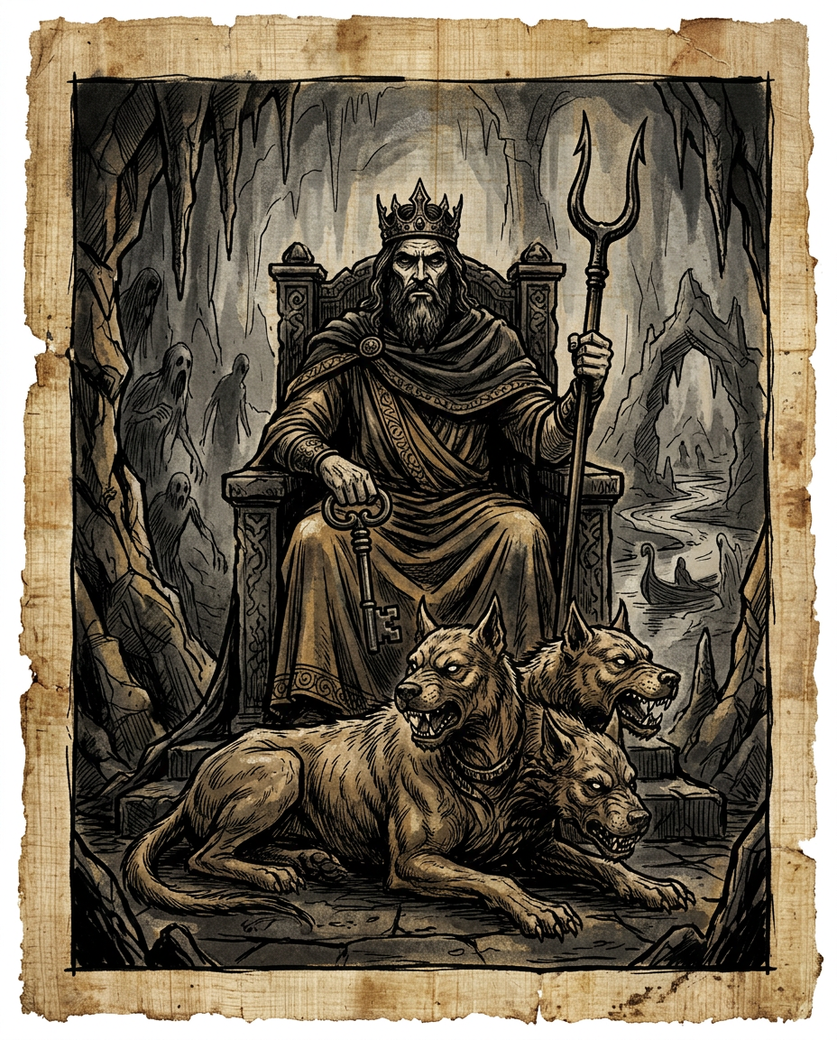 En la cosmovisión griega, Hades no era malvado, sino implacable. Su reino era un lugar de sombras donde la vitalidad y la alegría dejaban de existir, reflejando el terror helénico a perder la gloria de la vida bajo el sol.