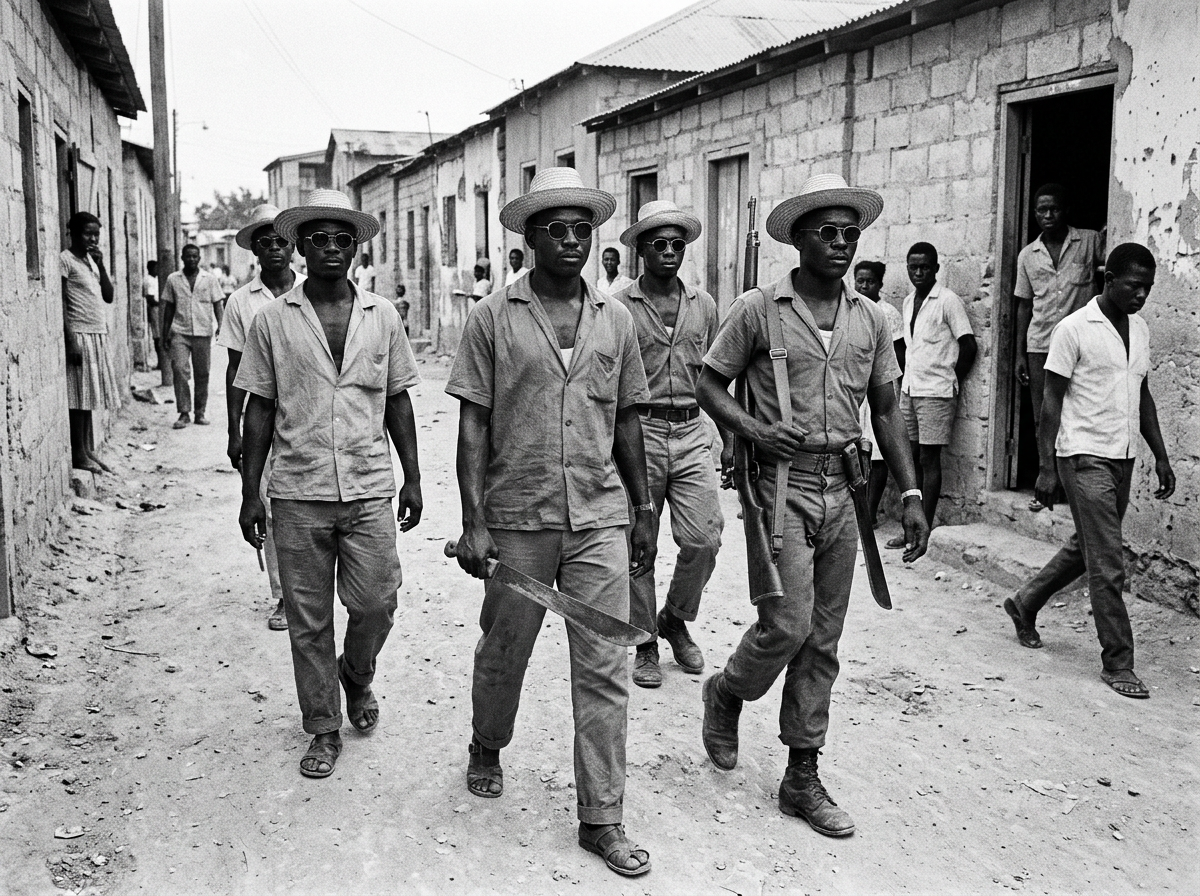 Los Tonton Macoutes fueron la milicia paramilitar personal de Duvalier. Nombrados en honor a un monstruo del folclore haitiano, operaban al margen de la ley y sembraban el terror en nombre del régimen.