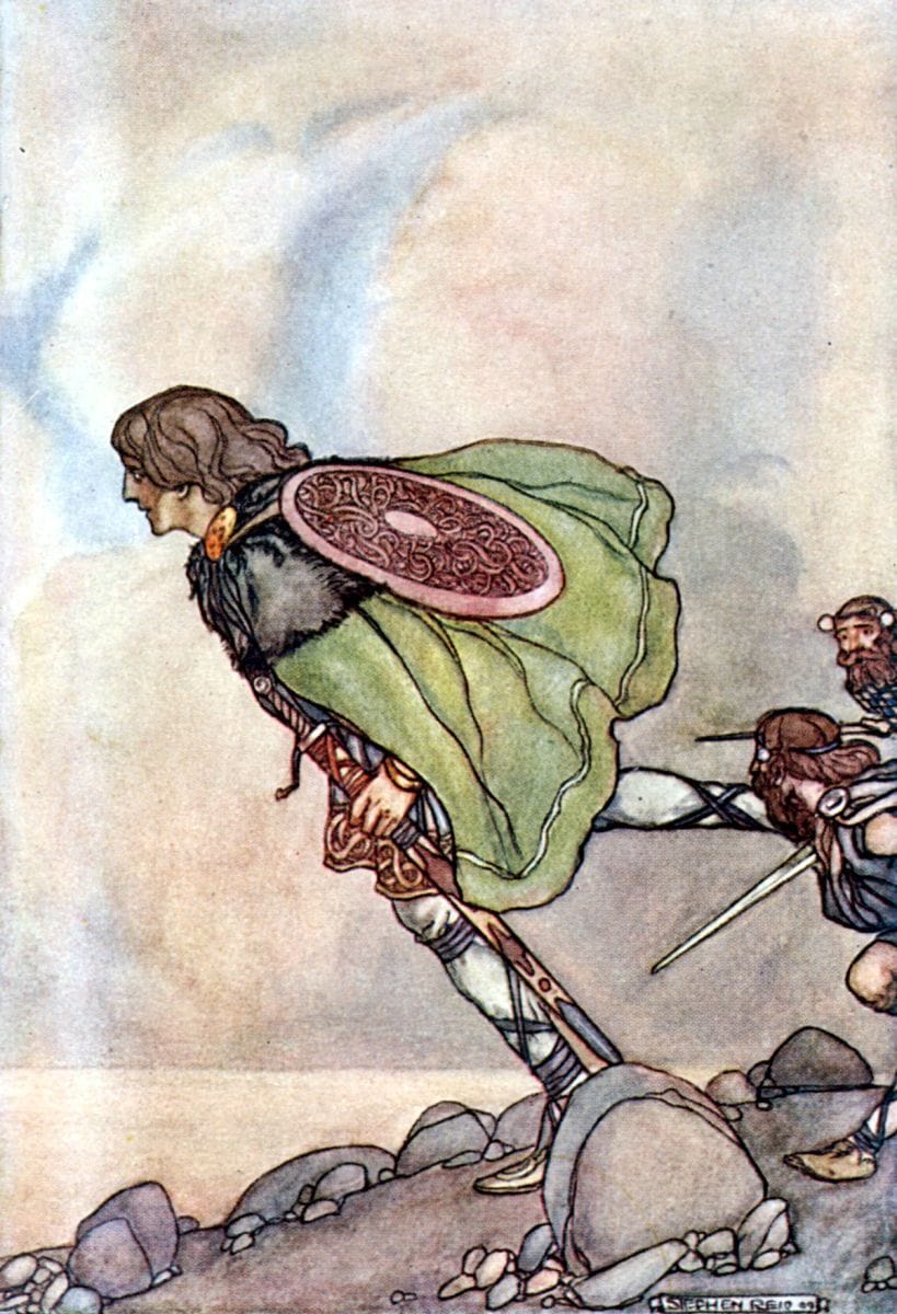 Escena del Ulster, ilustración irlandesa antigua