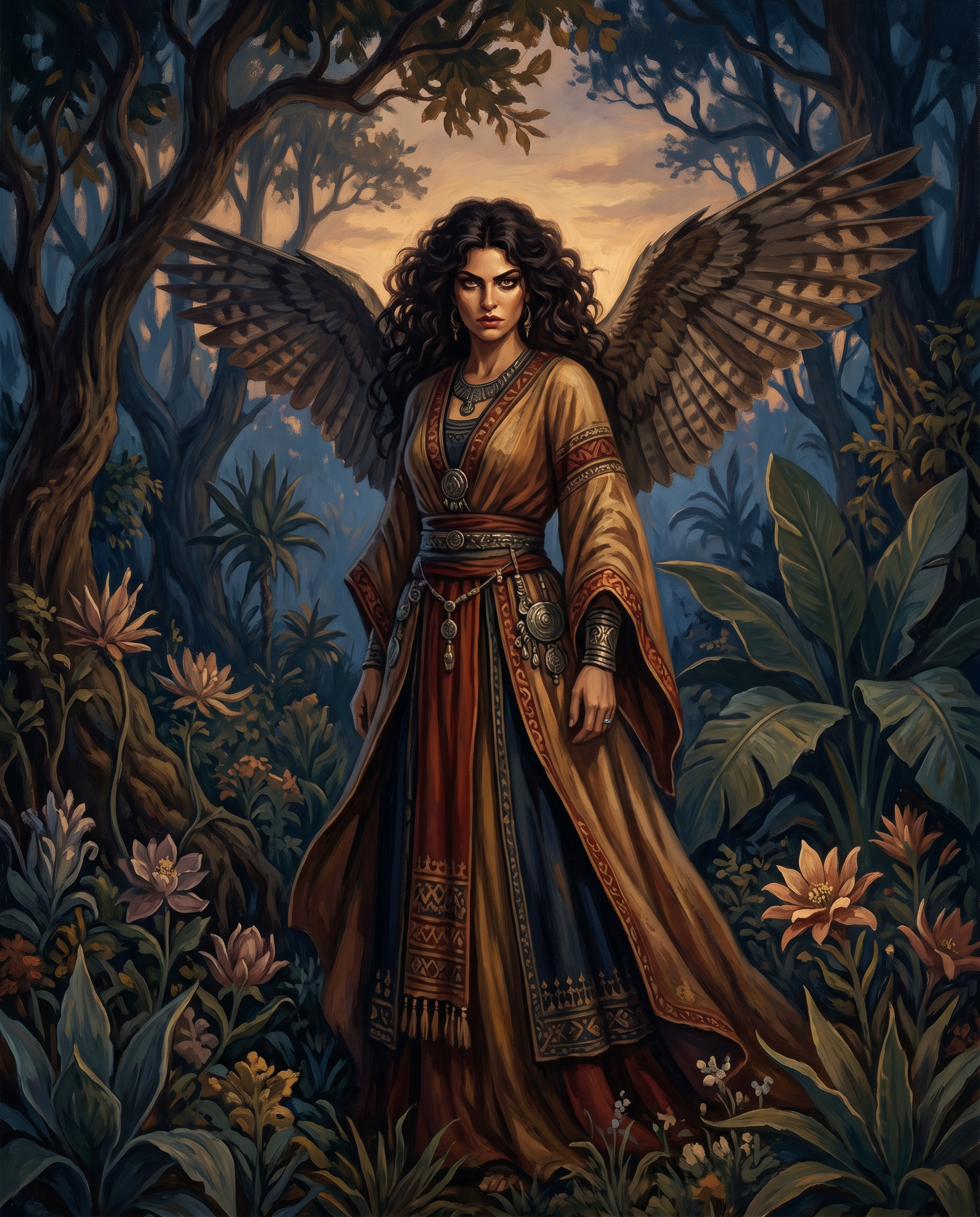 Ilustración de Lilith como diosa antigua antes de su demonización
