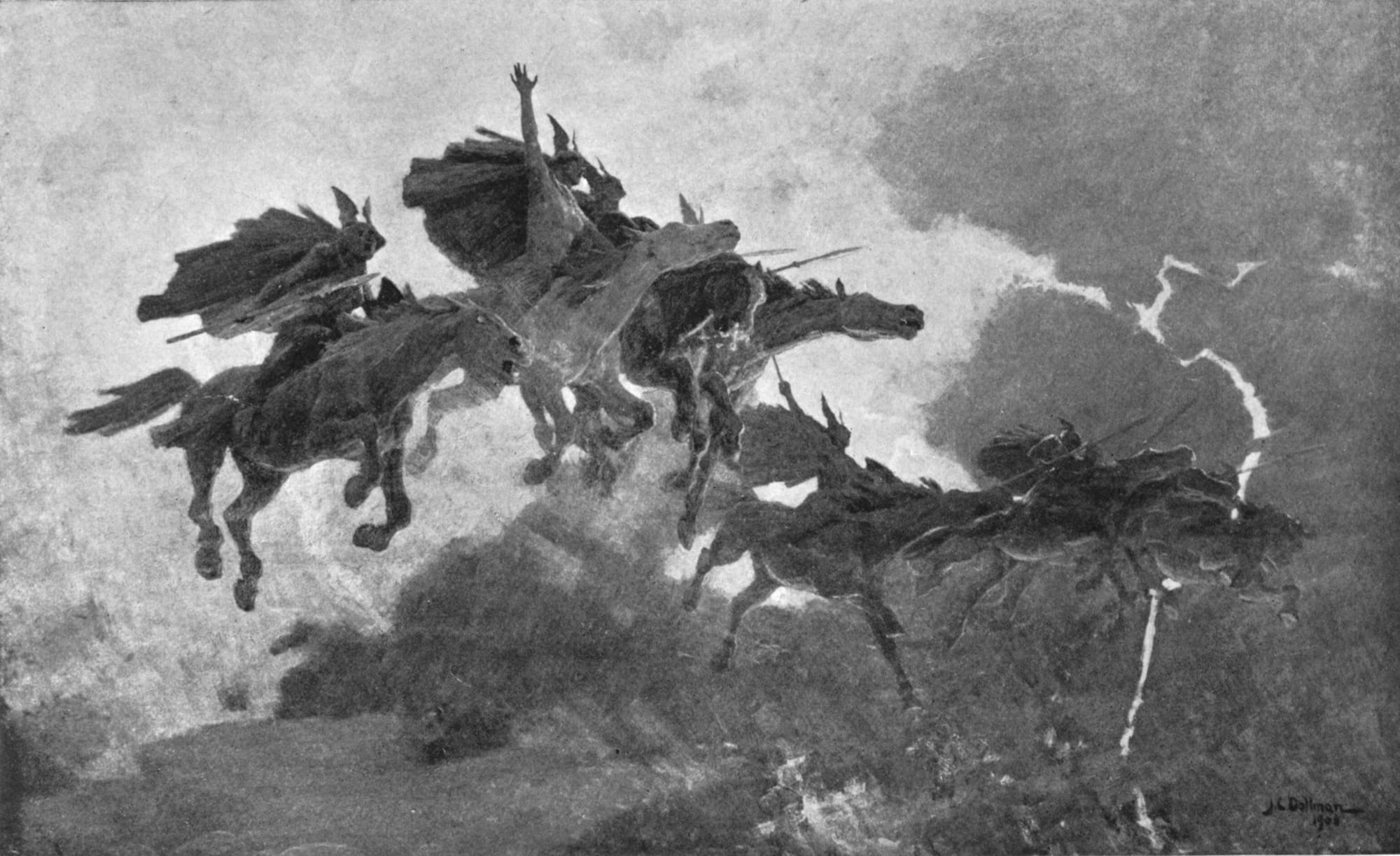 La cabalgata de las Valquirias, John Charles Dollman 1909