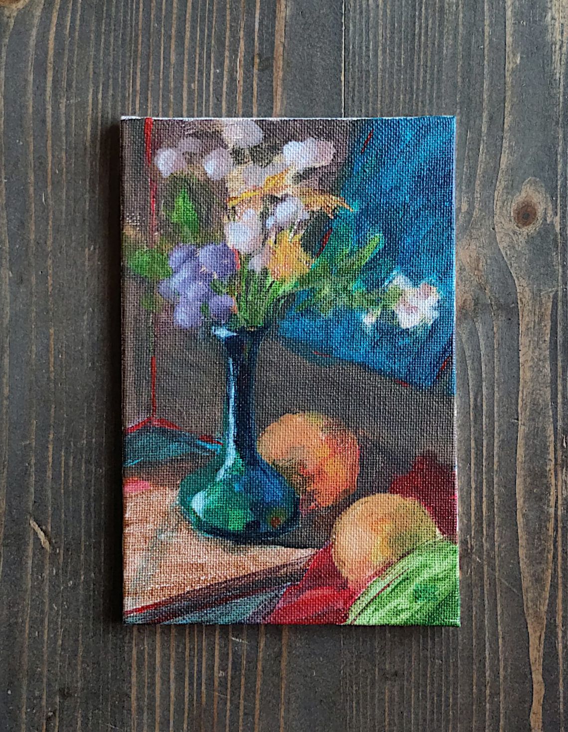 Flowers and orange with copper