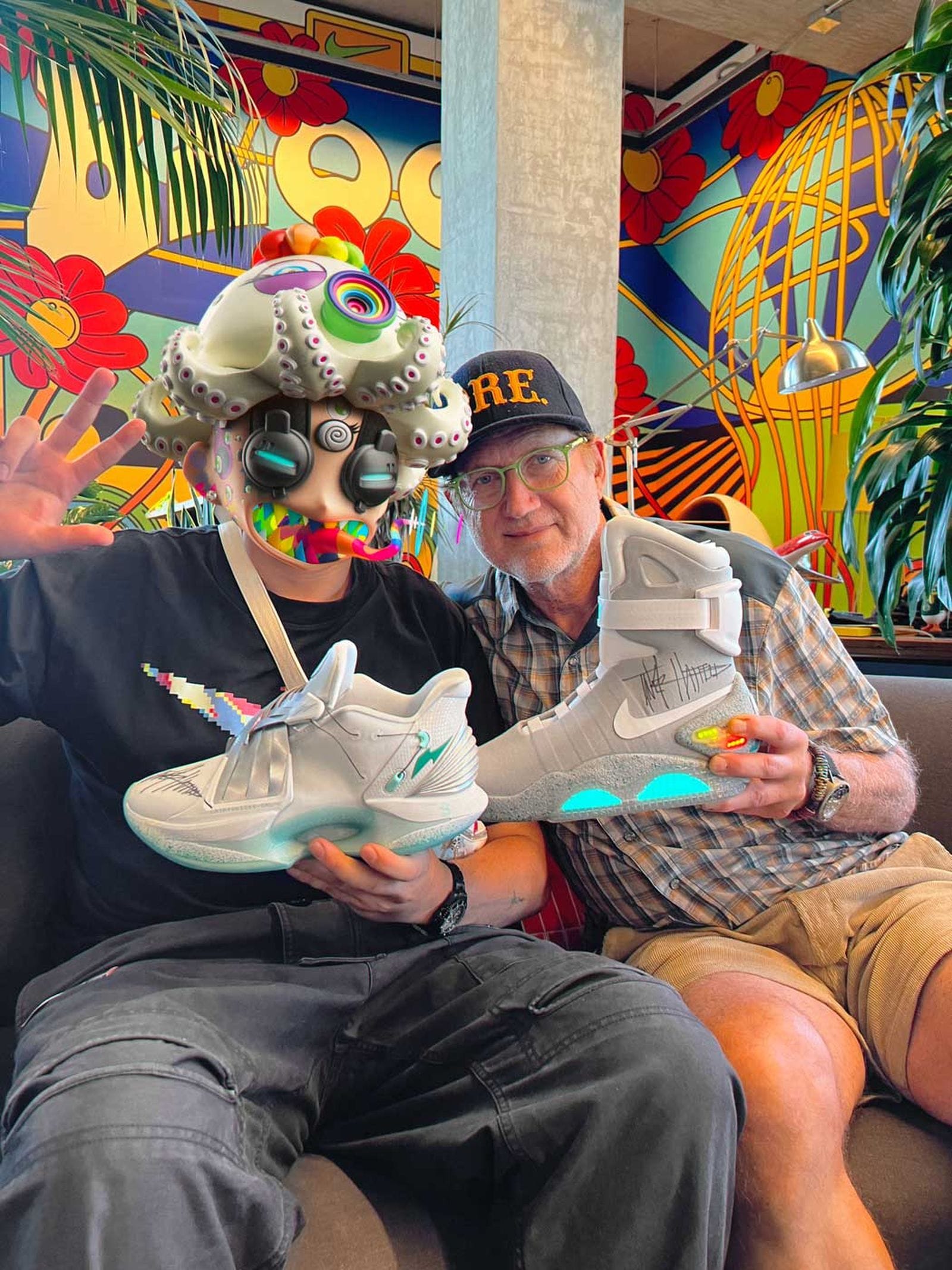RTFKT Co-Founder Zaptio with Nike sneaker designer Tinker Hatfield