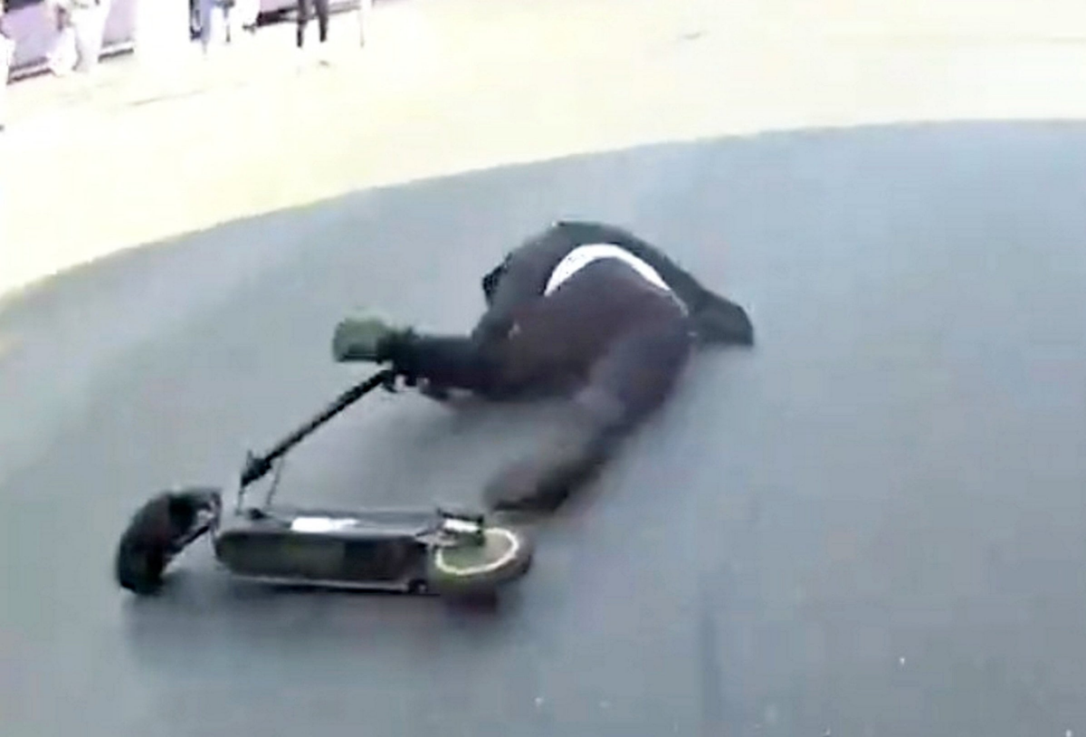 Cops’ slow-speed chase to catch alleged drug dealer on e-scooter
