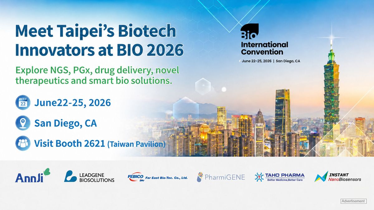 Six Taipei Biotechs Head to BIO 2026 in San Diego, With Precision Medicine, Drug Delivery, and Bioprocess Innovation in Focus