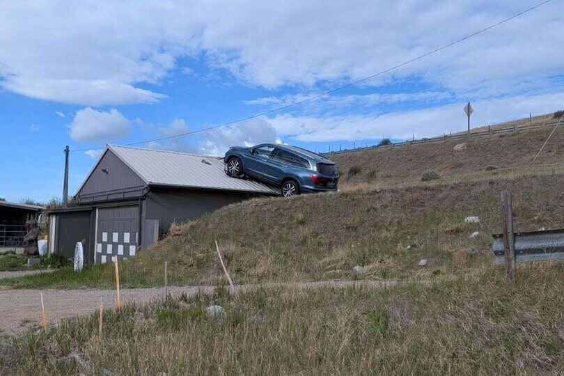 Car lands on roof near Norris Hot Springs