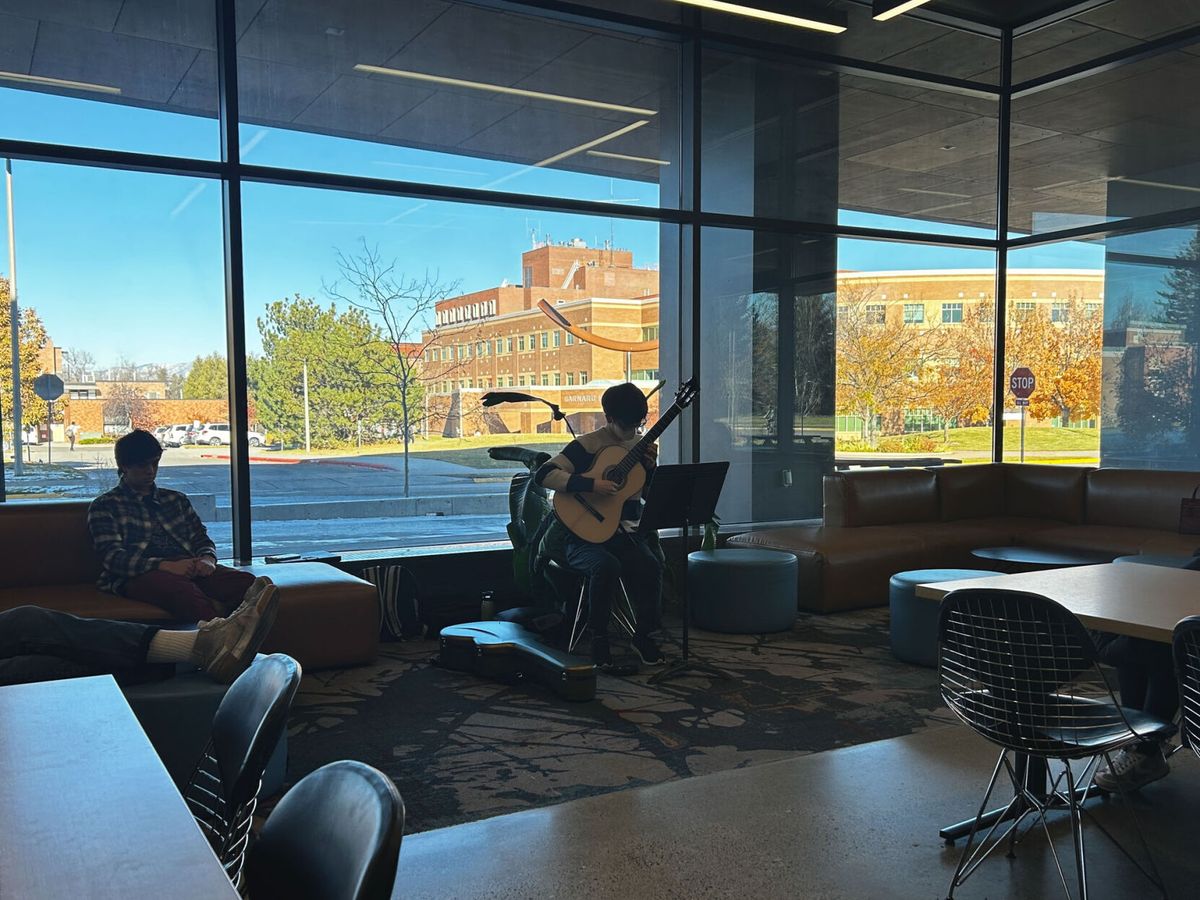 School of Music students play pop-up music performance