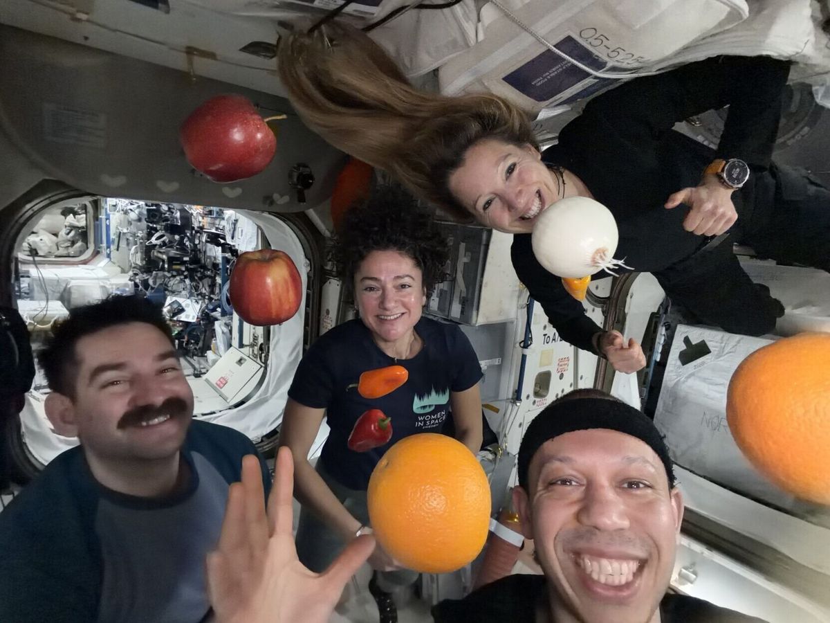 International Space Station crew celebrates arrival of fresh food