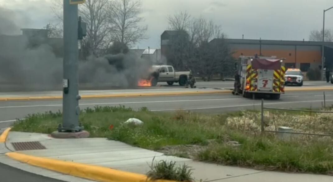Bozeman pickup fire at 19th Avenue and Burke