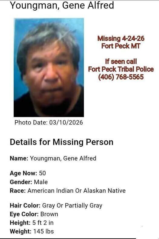 $200 reward offered for information on missing Fort Peck man