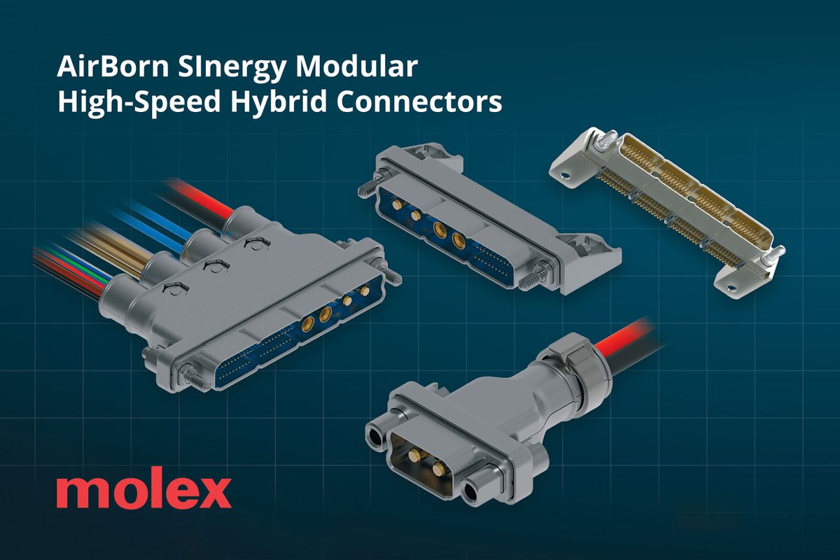 Molex Expands Award-Winning AirBorn SInergy Modular High-Speed Hybrid Connectors with New High-Power Modules for All-in-One Connectivity