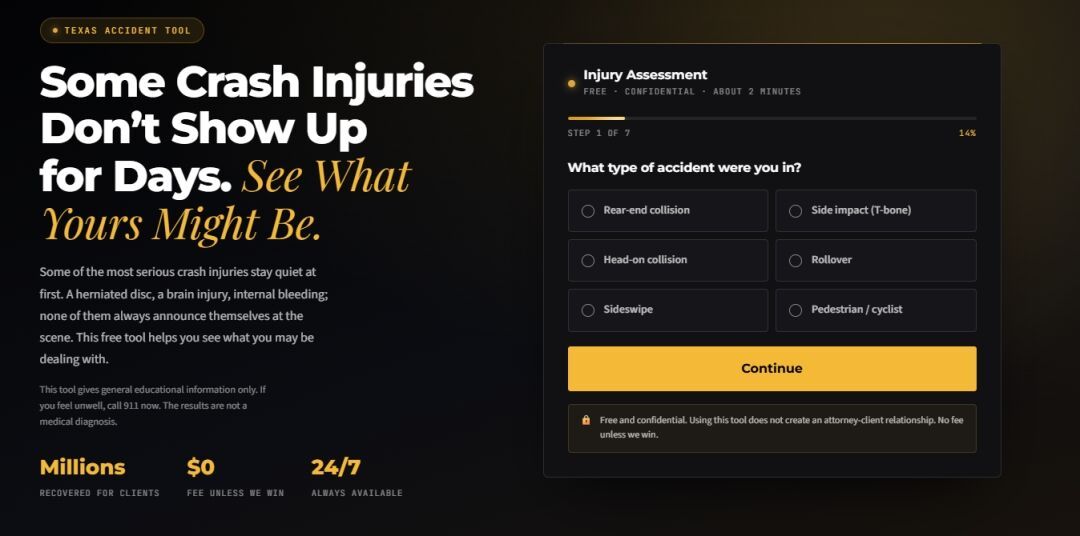 J. Alexander Law Firm Launches a Free Texas Car Accident Injury Checker That Flags the Symptoms Crash Victims Most Often Miss
