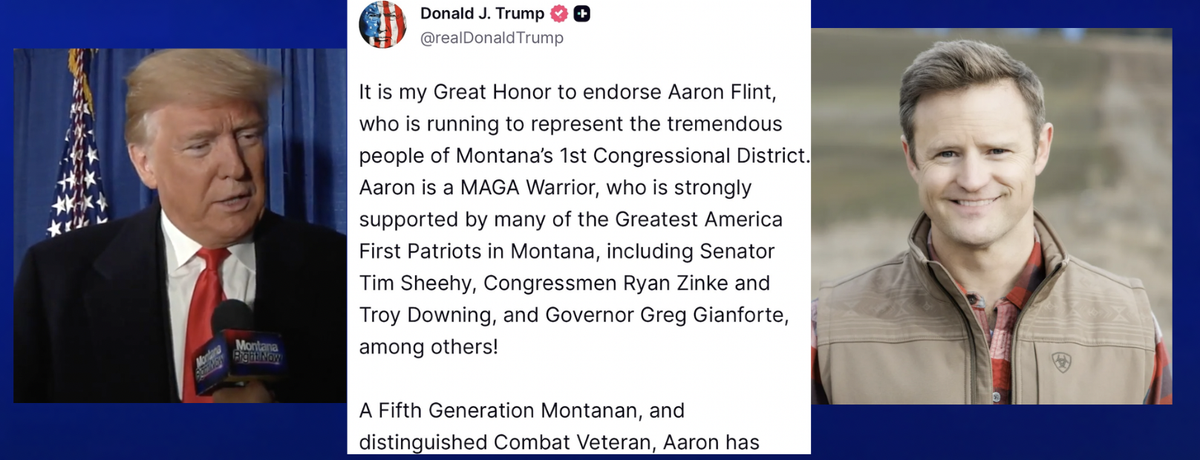 President Trump tonight on Truth Social “Aaron Flint has my Complete and Total Endorsement”