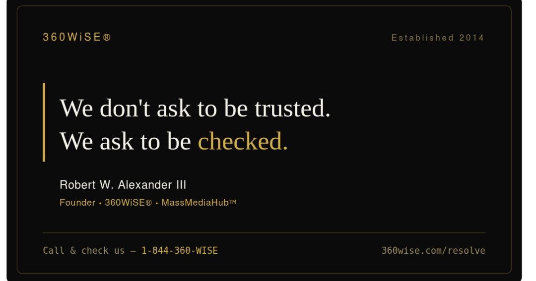 360WiSE® Puts a Phone Number on Its Own Reputation: New 24/7 AI Attendant Invites Anyone to “Call and Check Us”
