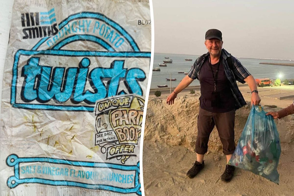 Litter picker discovers chips bag from 1976