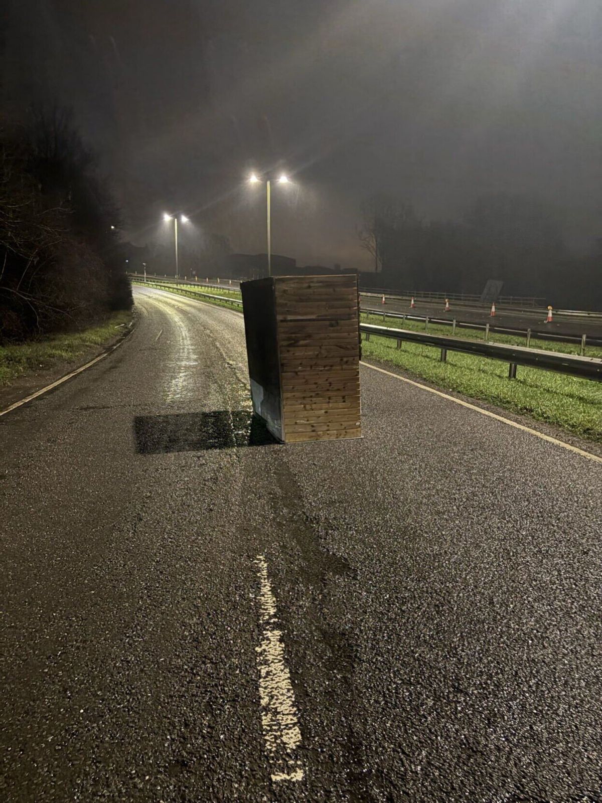Fowl play? Cops finds abandoned chicken coop in road