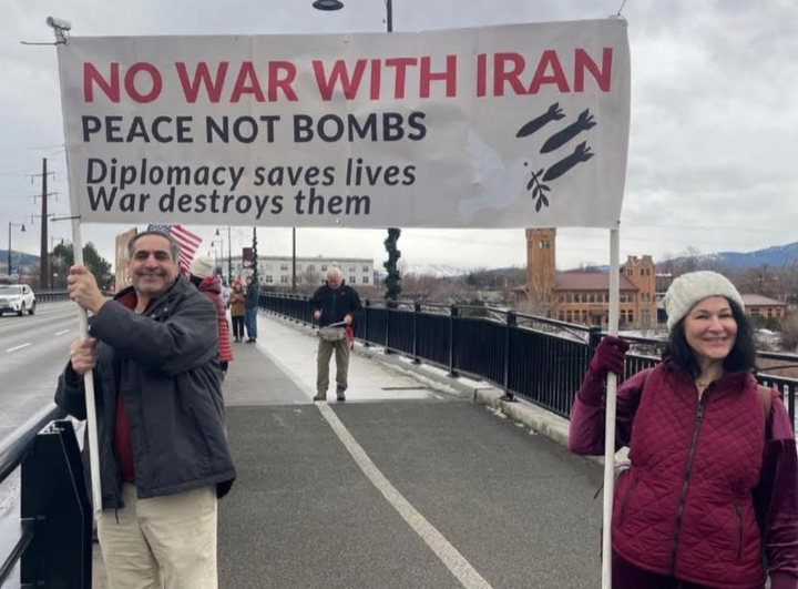 Iranian-American man's anti-war banner vandalized at Missoula home