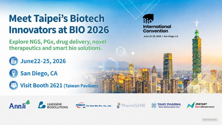 Six Taipei Biotechs Head to BIO 2026 in San Diego, With Precision Medicine, Drug Delivery, and Bioprocess Innovation in Focus