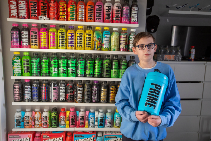 Boy builds $200,000 collection of rare Prime Hydration bottles
